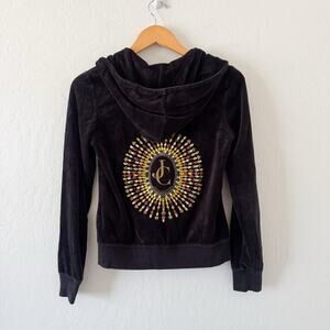 Juicy Couture Velour Track Suit Hoodie Jacket Full Zip Y2K Top